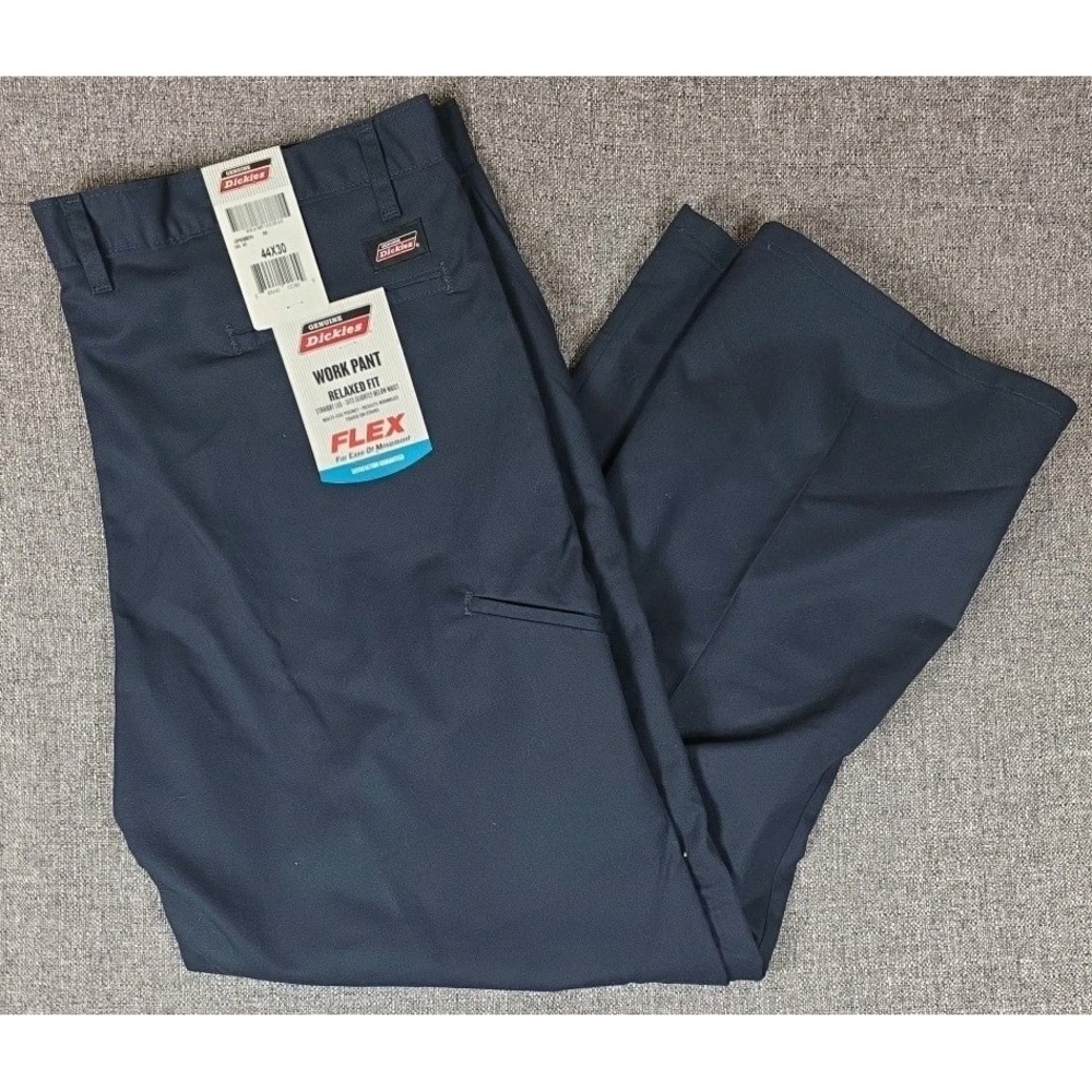 Dickies Work Pant Relaxed Fit Flex Straight Leg Mens 44x30 Blue New